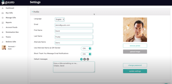 Guusto account details