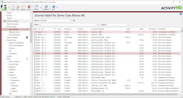 ActivityHD pane detail