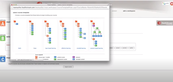 HealthStream Learning Center course templates