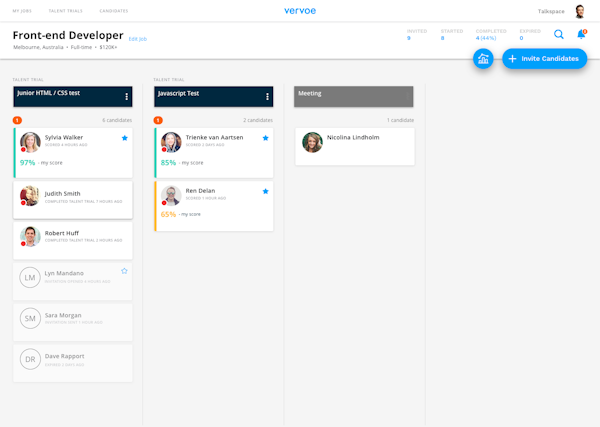 Vervoe hiring process management