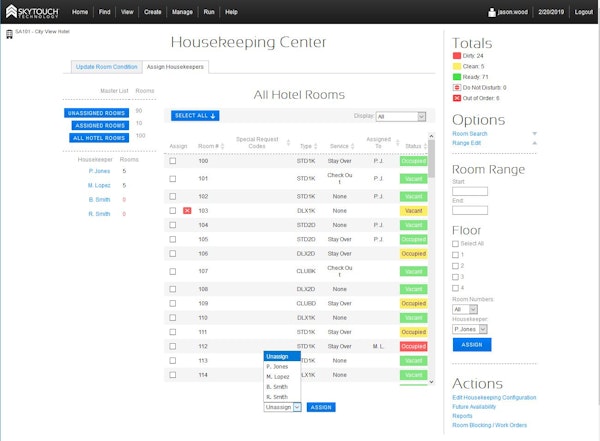 SkyTouch Hotel OS housekeeping management