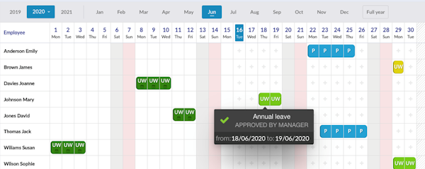 HRnest holiday planner