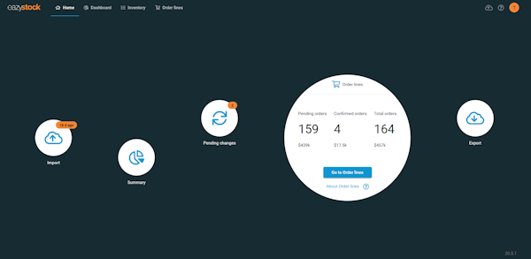 EazyStock Application Homepage