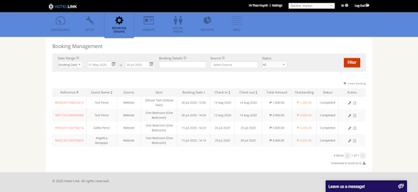 Hotel Link booking details management