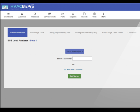 HVACBizPro load analyzer