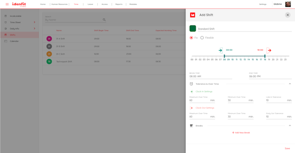 Idenfit shift management