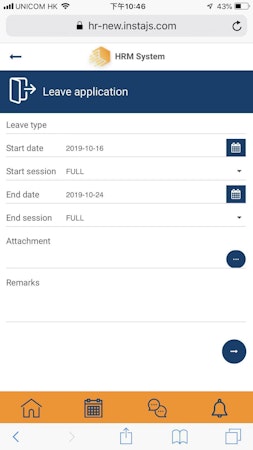IJS HR mobile leave application