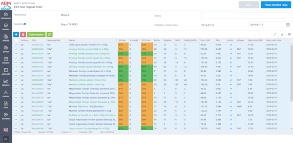 ABM Inventory editing orders screenshot