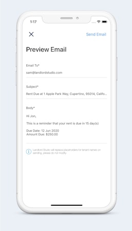 Landlord Studio tenant communication