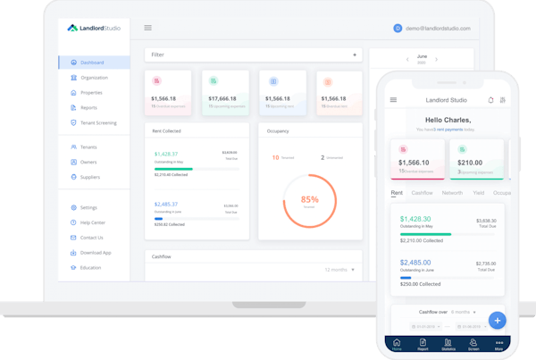 Landlord Studio dashboard