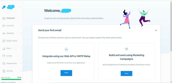 HandySends dashboard