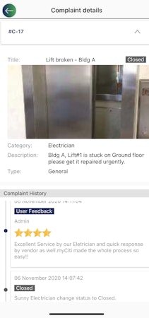 myCiti complaint management