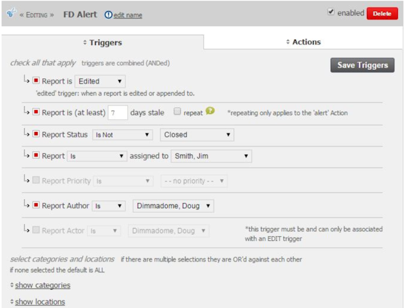 Incident Tracker trigger