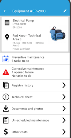Infraspeak equipment details