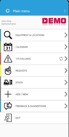 Infraspeak menu