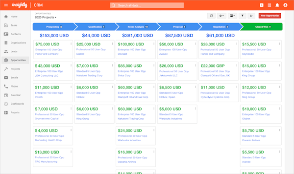Insightly - kanban