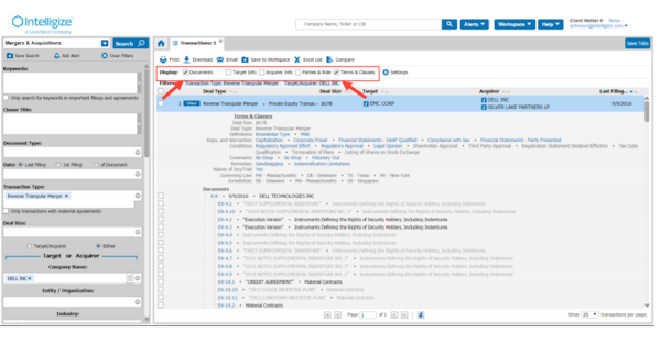 Intelligize data filter