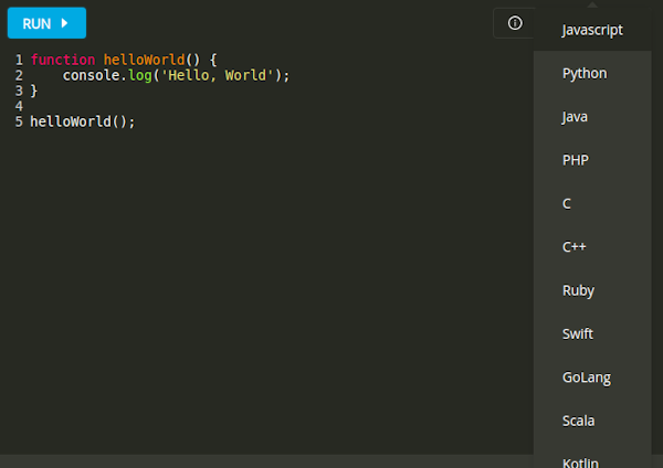 Intervue language selection
