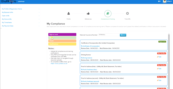 iStaffRota compliance management