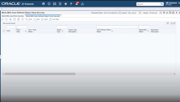 JD Edwards EnterpriseOne base form security