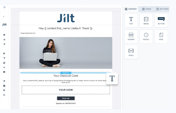 Jilt sales announcement editing