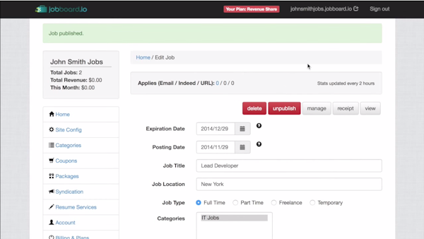 JobBoard.io job posting screenshot