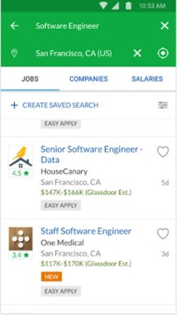 Glassdoor job search