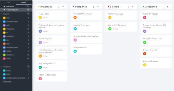 GoodDay Kanban board view