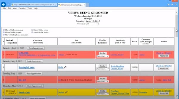 Kennel Link reports