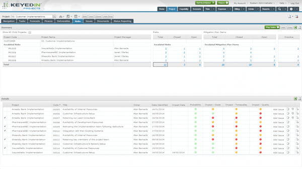 Manage Projects, Plans, Schedules, Risks, Issues and Documents