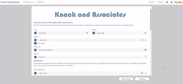 Knackly online questionnaire