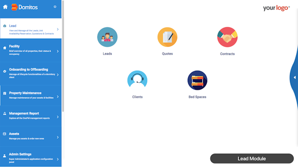 Domitos lead module screenshot