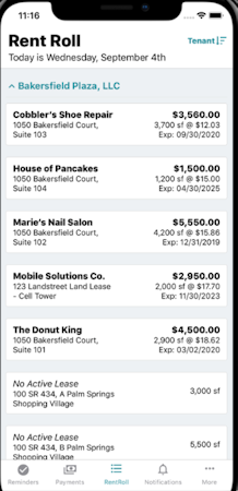 Leasecake rent roll