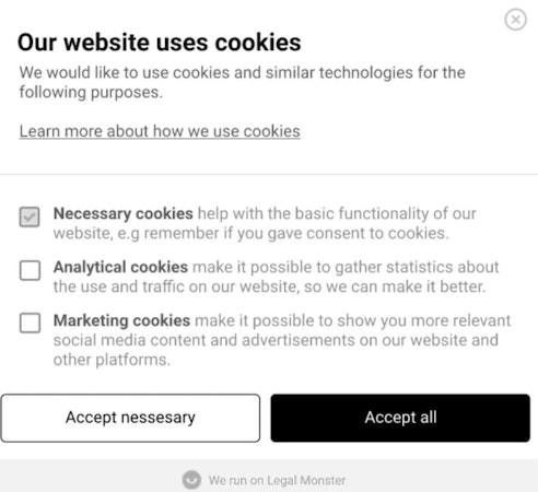 Legal Monster cookie types