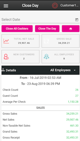 Linga POS sales details