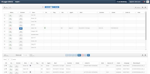 Live monitoring