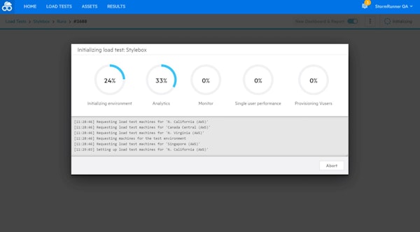 LoadRunner Cloud load test