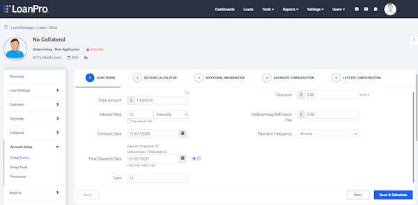 LoanPro loan terms
