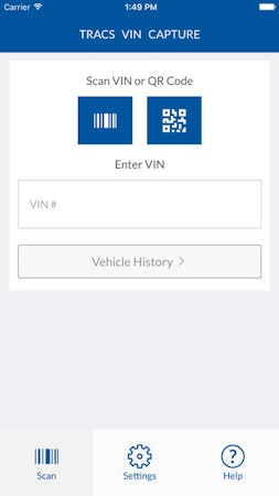Scan VIN or QR code