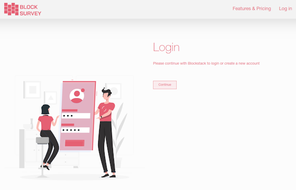 BlockSurvey login screenshot