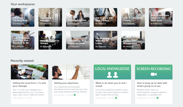 Looop main dashboard