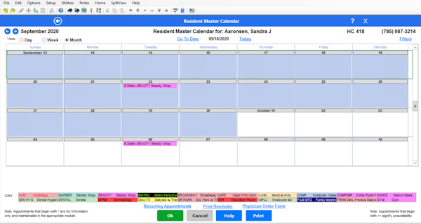 Resident calendar