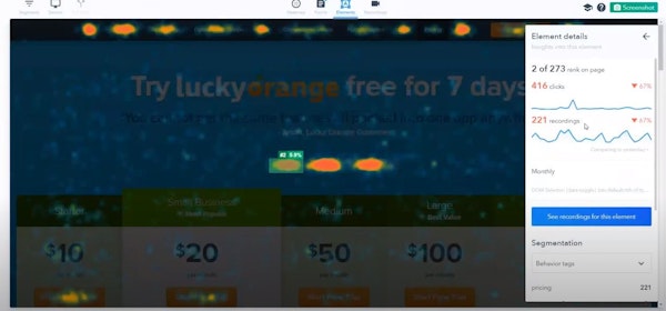 Lucky Orange heatmaps
