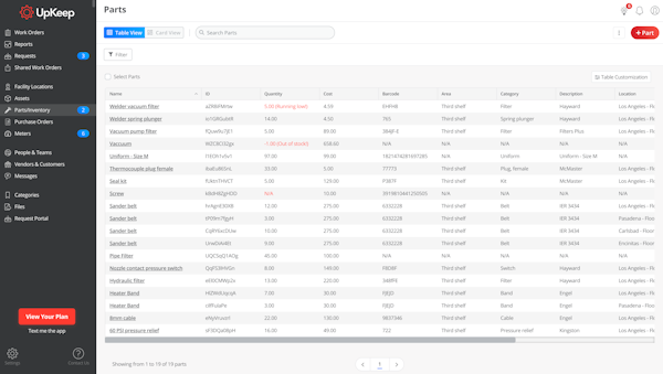 Manage inventory