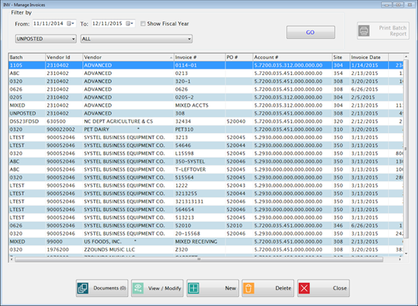 Manage invoices