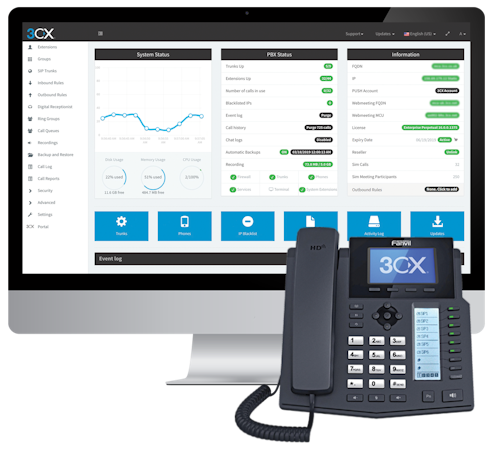 3CX management console
