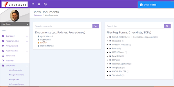 Mango QHSE document management screenshot