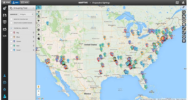 Maptive grouping tools