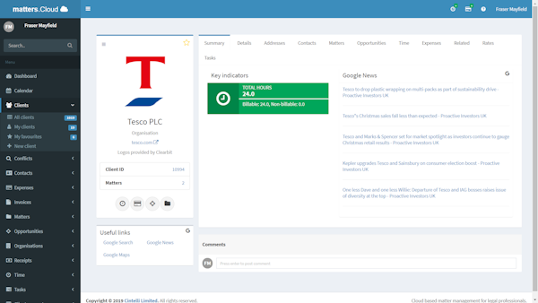 Matters.Cloud - Client Management
