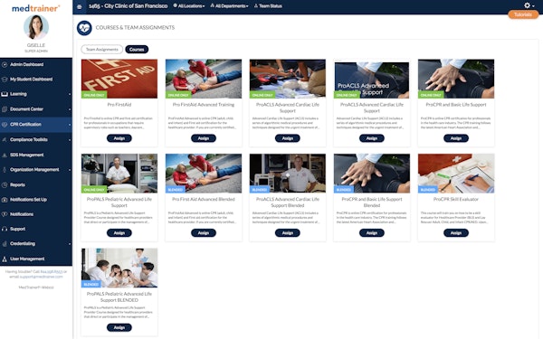 MedTrainer course catalog